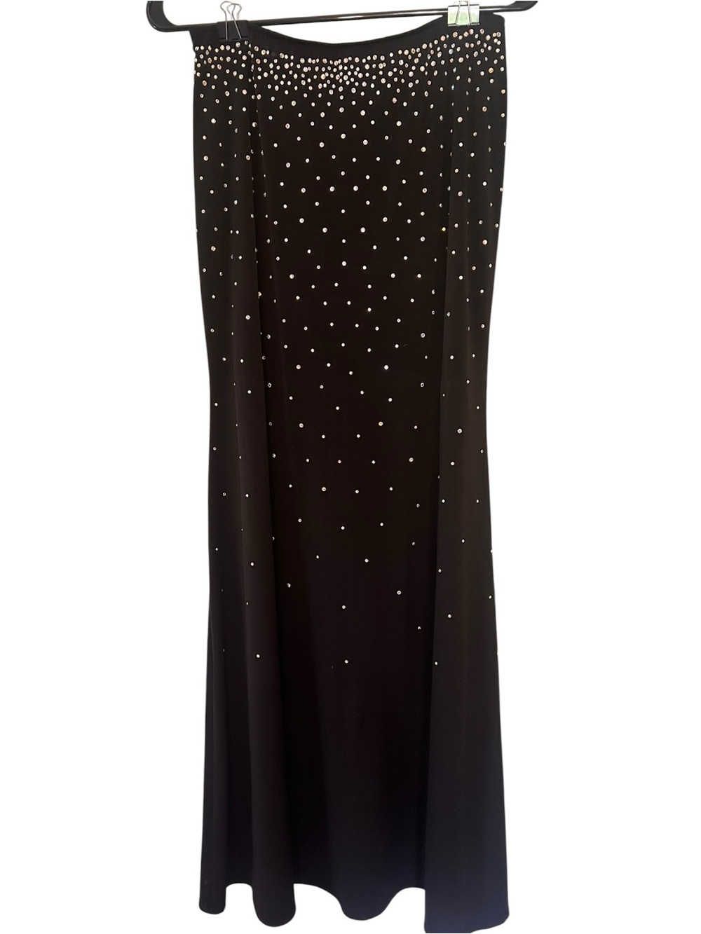 Black Embellished Maxi Skirt - Sparkle Detail